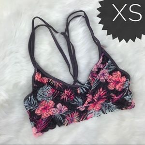 [PINK Victoria’s Secret] Floral Lace Bralette Size XS Tropical Palm Leaves